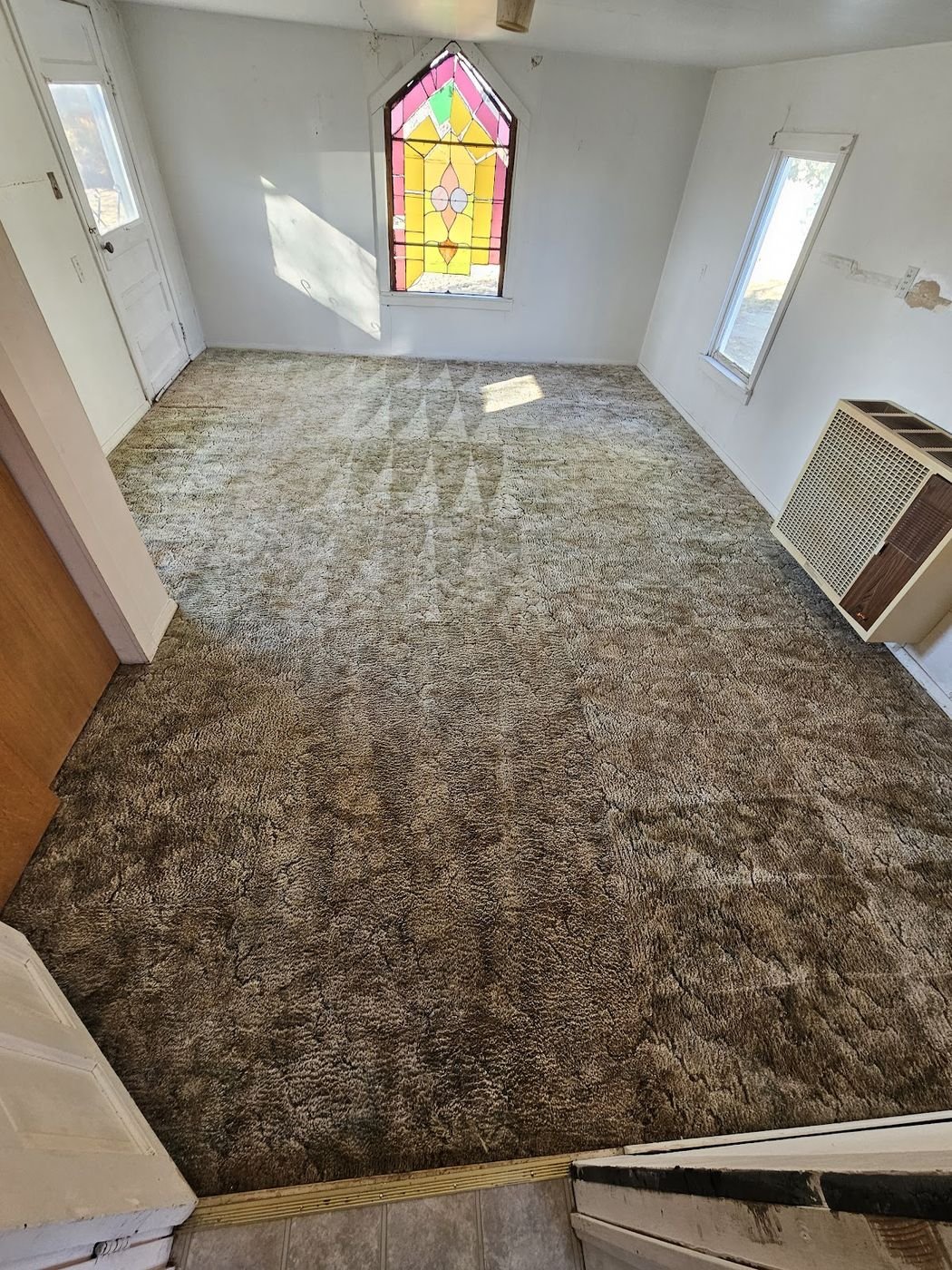 Carpet cleaning in Pueblo — dramatic before/after