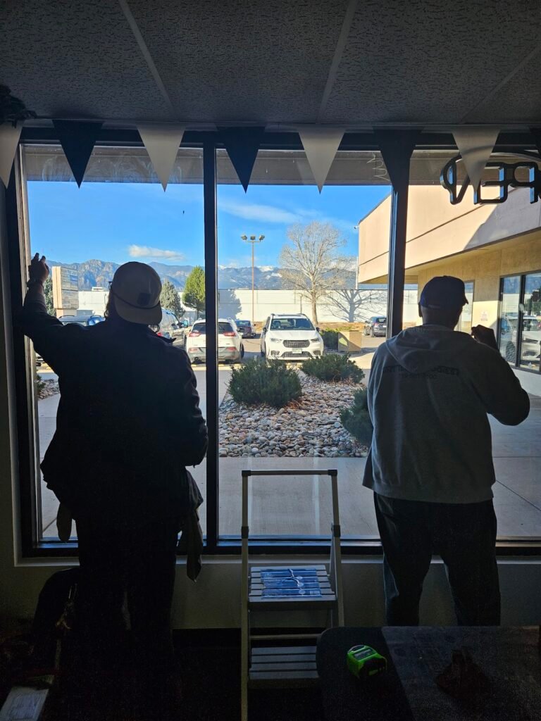 Commercial window tinting Pueblo CO - storefront glass film installation