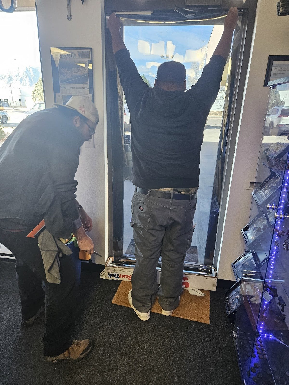 Window tinting before Pueblo